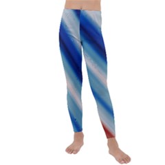 Blue White Kids  Lightweight Velour Leggings by Sparkle