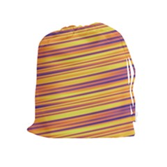 Orange Strips Drawstring Pouch (xl) by Sparkle