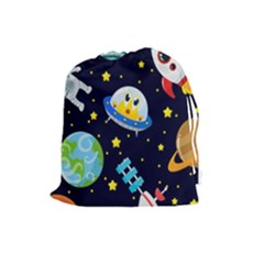 Space Seamless Pattern Drawstring Pouch (large) by Vaneshart