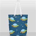 Seamless Pattern Ufo With Star Space Galaxy Background Full Print Rope Handle Tote (Small) View1