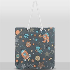 Space Seamless Pattern Full Print Rope Handle Tote (large) by Vaneshart