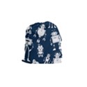 White Robot Blue Seamless Pattern Drawstring Pouch (Small) View1