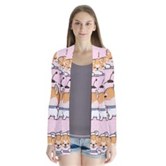 Set Kawaii Smile Japanese Dog Cartoon Drape Collar Cardigan by Vaneshart