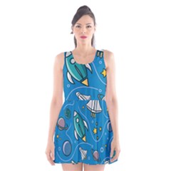 About Space Seamless Pattern Scoop Neck Skater Dress by Vaneshart