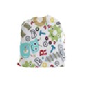 Seamless Pattern Vector With Funny Robots Cartoon Drawstring Pouch (Large) View1