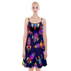 Space Patterns Spaghetti Strap Velvet Dress by Vaneshart