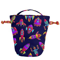 Space Patterns Drawstring Bucket Bag by Vaneshart