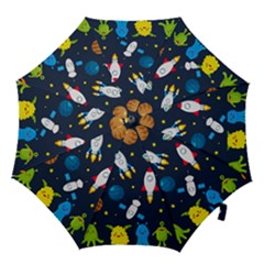 Big Set Cute Astronauts Space Planets Stars Aliens Rockets Ufo Constellations Satellite Moon Rover V Hook Handle Umbrellas (small) by Vaneshart
