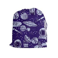 Space Sketch Seamless Pattern Drawstring Pouch (xl) by Vaneshart