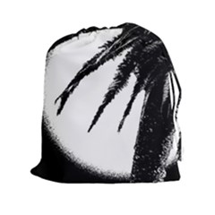 Black And White Tropical Moonscape Illustration Drawstring Pouch (2xl) by dflcprintsclothing