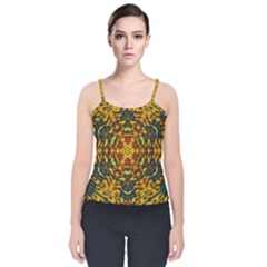 Yuppie And Hippie Art With Some Bohemian Style In Velvet Spaghetti Strap Top