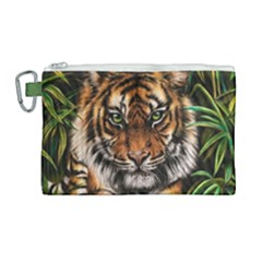 Tiger Canvas Cosmetic Bag (large) by ArtByThree