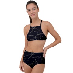 Abstract Math Pattern High Waist Tankini Set by Vaneshart