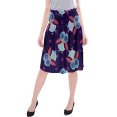 Owl Pattern Background Midi Beach Skirt by Vaneshart