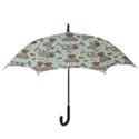 Seamless Pattern With Cute Sloths Relax Enjoy Yoga Hook Handle Umbrellas (Large) View3