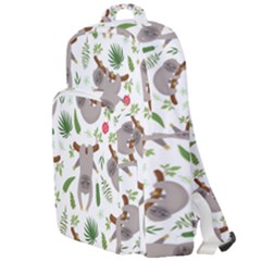 Seamless Pattern With Cute Sloths Double Compartment Backpack by Vaneshart