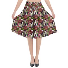 Swimmer 20s Brown Flared Midi Skirt by snowwhitegirl