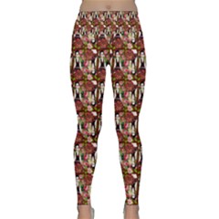 Swimmer 20s Burgundy Lightweight Velour Classic Yoga Leggings by snowwhitegirl