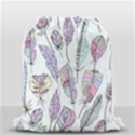 Vector Illustration Seamless Multicolored Pattern Feathers Birds Drawstring Bag (Small) View2