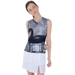 Wonderful Black Swan With Dark Mermaid Women s Sleeveless Sports Top by FantasyWorld7