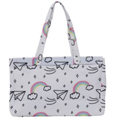 Cute Art Print Pattern Canvas Work Bag by Vaneshart