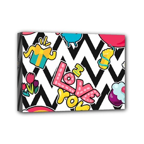Vector Romantic Love Seamless Pattern Mini Canvas 7  X 5  (stretched) by Vaneshart