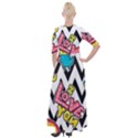 Vector Romantic Love Seamless Pattern Half Sleeves Maxi Dress View2