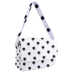 Black And White Tropical Print Pattern Courier Bag by dflcprintsclothing
