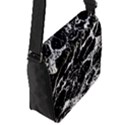 Black And White Abstract Textured Print Flap Closure Messenger Bag (S) View2