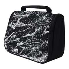 Black And White Abstract Textured Print Full Print Travel Pouch (small) by dflcprintsclothing