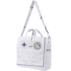 Ipaused2 Square Shoulder Tote Bag by ChezDeesTees