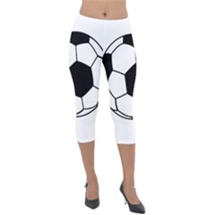 Soccer Lovers Gift Lightweight Velour Capri Leggings  by ChezDeesTees