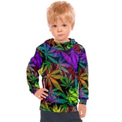 Ganja In Rainbow Colors, Weed Pattern, Marihujana Theme Kids  Hooded Pullover by Casemiro
