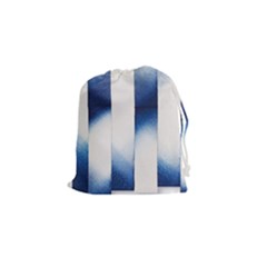 Blue Strips Drawstring Pouch (small) by Sparkle