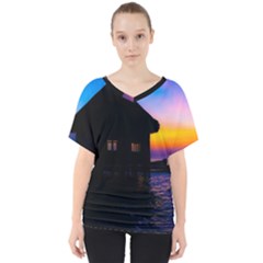 Ocean Dreaming V-neck Dolman Drape Top by essentialimage