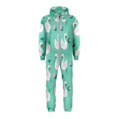 Elegant-swan-seamless-pattern Hooded Jumpsuit (kids) by Vaneshart