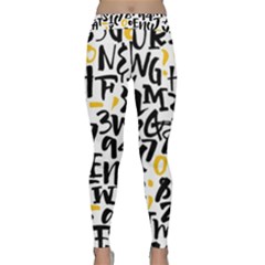 Letters-pattern Classic Yoga Leggings by Vaneshart