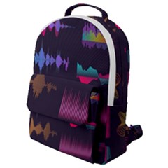 Colorful-sound-wave-set Flap Pocket Backpack (small) by Vaneshart