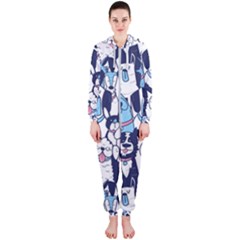 Dogs-seamless-pattern Hooded Jumpsuit (ladies)  by Vaneshart