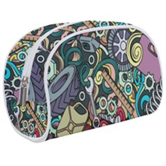 Cartoon-cute-doodles-hand-drawn-auto-service-seamless-pattern Makeup Case (medium) by Vaneshart