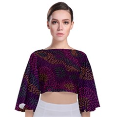 Colorful-abstract-seamless-pattern Tie Back Butterfly Sleeve Chiffon Top by Vaneshart