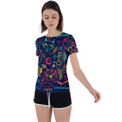 Sketch-graphic-illustration Back Circle Cutout Sports Tee by Vaneshart