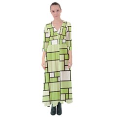 Green-geometric-digital-paper Button Up Maxi Dress by Vaneshart