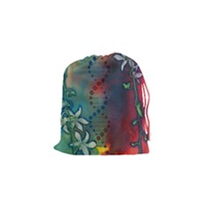 Flower Dna Drawstring Pouch (small) by RobLilly