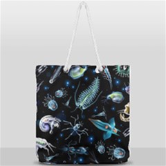 Colorful Abstract Pattern Consisting Glowing Lights Luminescent Images Marine Plankton Dark Background Full Print Rope Handle Tote (large) by BangZart