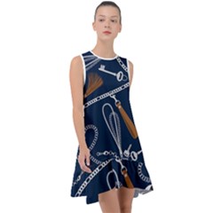 Chains Seamless Pattern Frill Swing Dress by BangZart