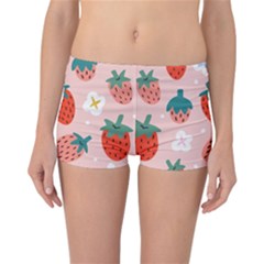 Strawberry Seamless Pattern Reversible Boyleg Bikini Bottoms by BangZart
