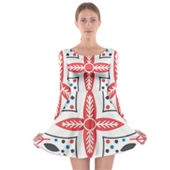 Motif Long Sleeve Skater Dress by Sobalvarro