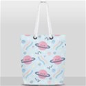 Cute planet space seamless pattern background Full Print Rope Handle Tote (Small) View1
