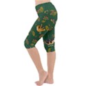 Cute seamless pattern bird with berries leaves Lightweight Velour Cropped Yoga Leggings View2